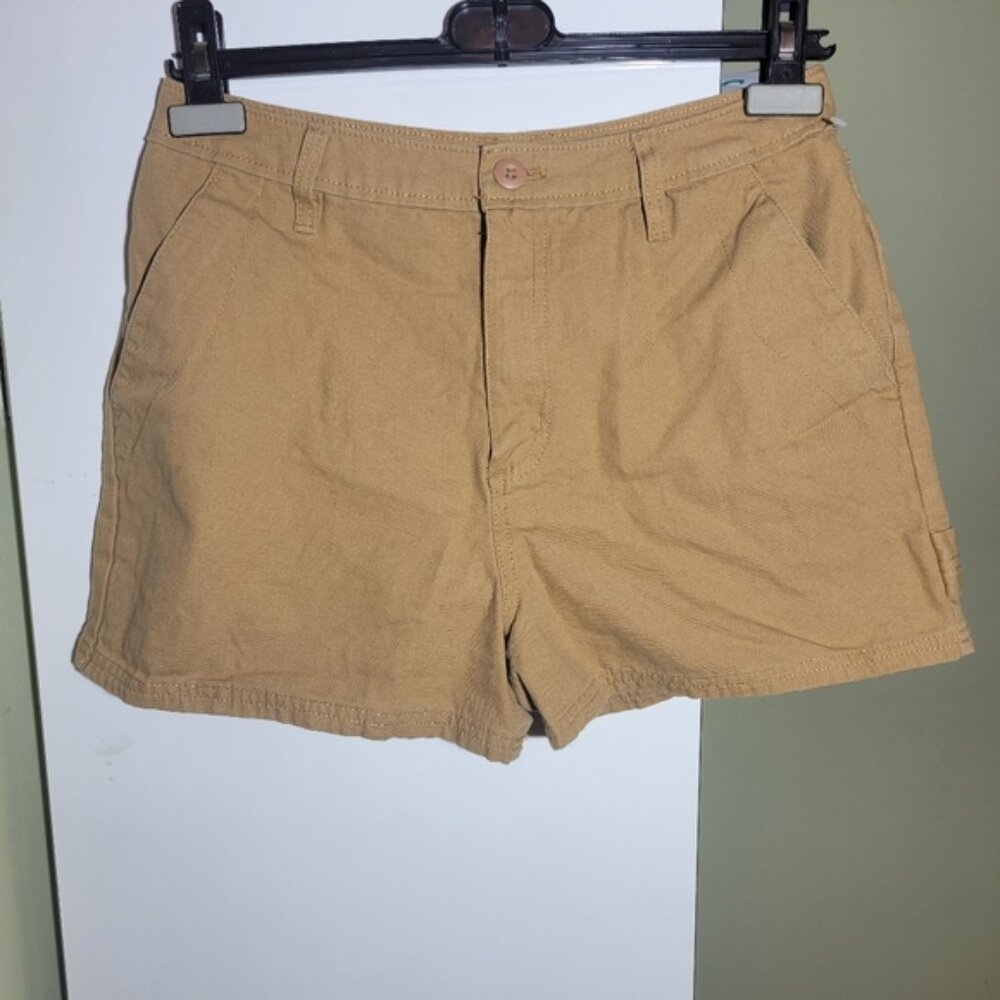 ❤️ 3 For $35 Vans utility slash pocket cotton mid thigh mid rise shorts khaki 26